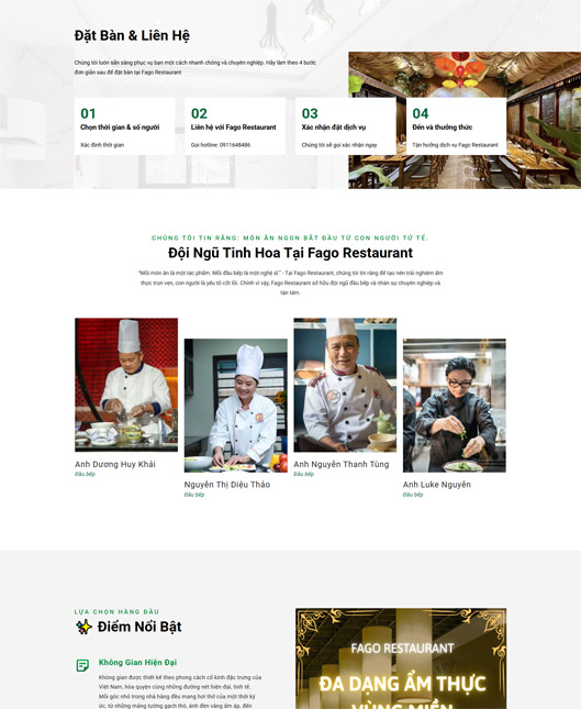 Mẫu website nhà hàng